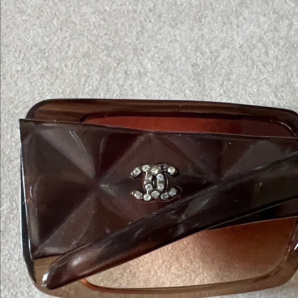 Vintage CHANEL Dark Brown Geometric Prescription Sunglasses. π - Picture 6 of 6